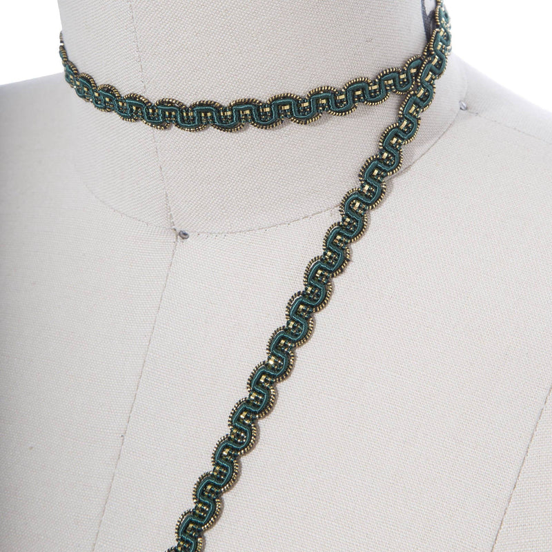 Gimp Trim Hunter Green Gold 3/8"