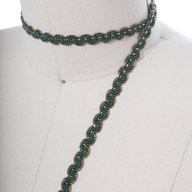 Gimp Trim Hunter Green Gold 3/8"