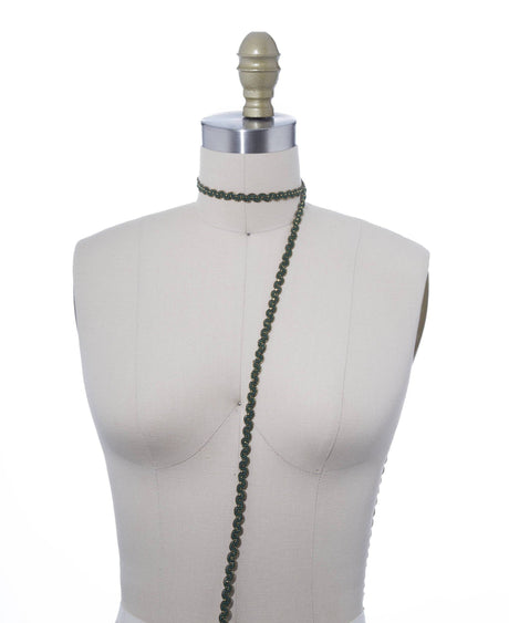 Gimp Trim Hunter Green Gold 3/8"
