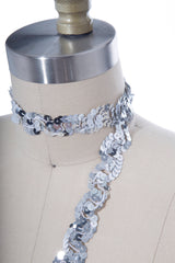 Sequin Trim Silver 1 Inch