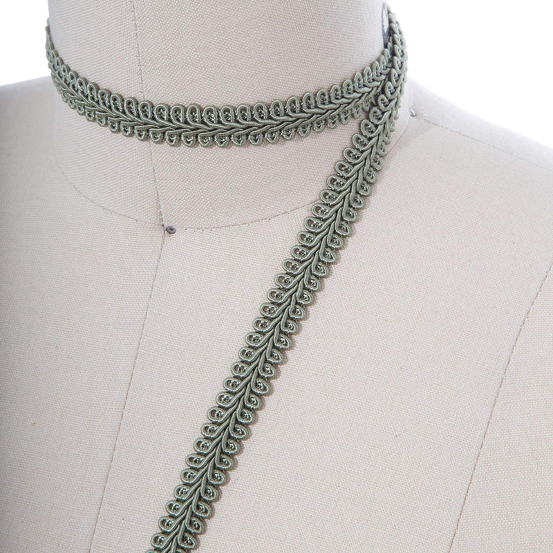 Gimp Trim Braided Moss Green 5/8"