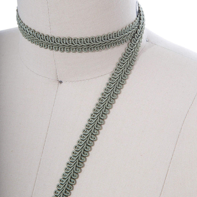 Gimp Trim Braided Moss Green 5/8"