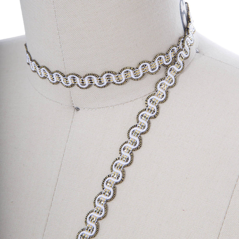 Gimp Trim White Gold Scroll 3/8 Inch