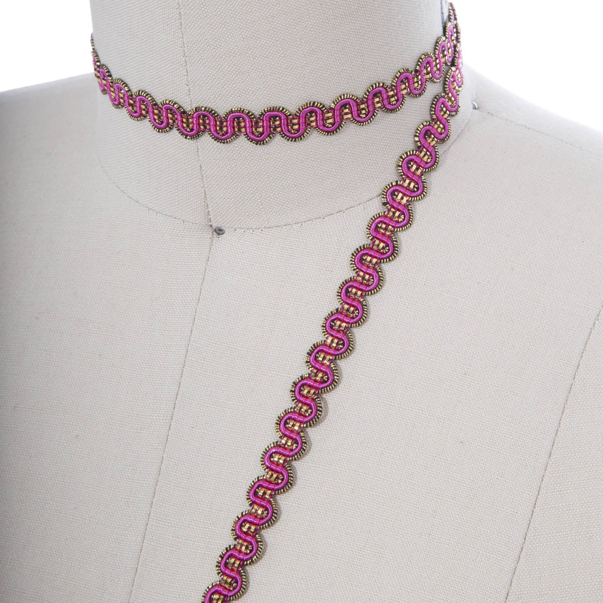Gimp Trim Fuchsia Gold 3/8 Inch