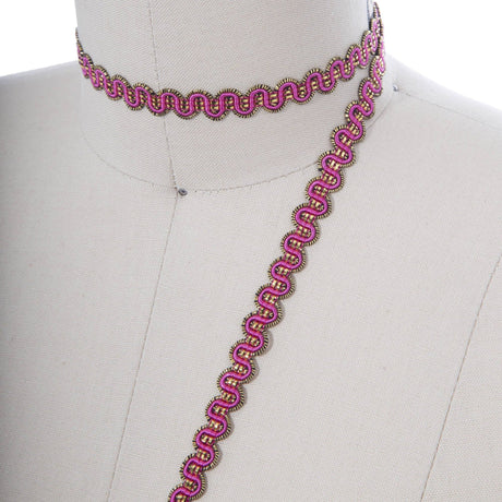 Gimp Trim Fuchsia Gold 3/8 Inch