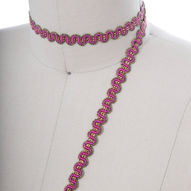 Gimp Trim Fuchsia Gold 3/8 Inch