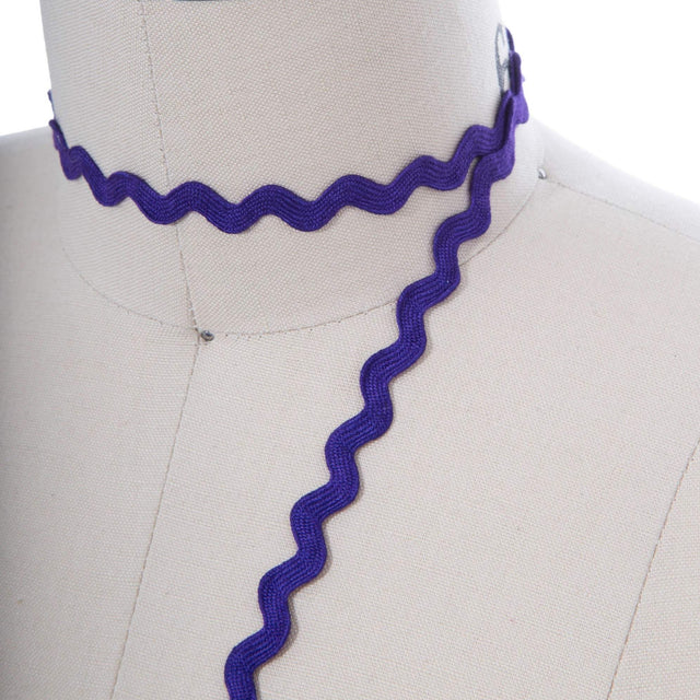 Ric Rac Trim Cotton Purple 8mm