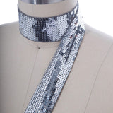 Sequined Ribbon Trim 1.75" Silver Gold