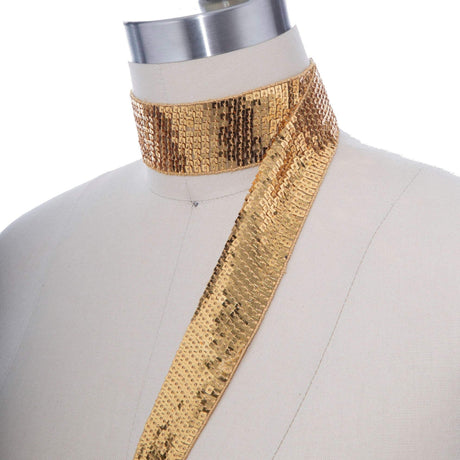 Sequined Ribbon Trim 1.75" Silver Gold