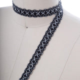 Gimp Trim Black Silver 5/8 Inch