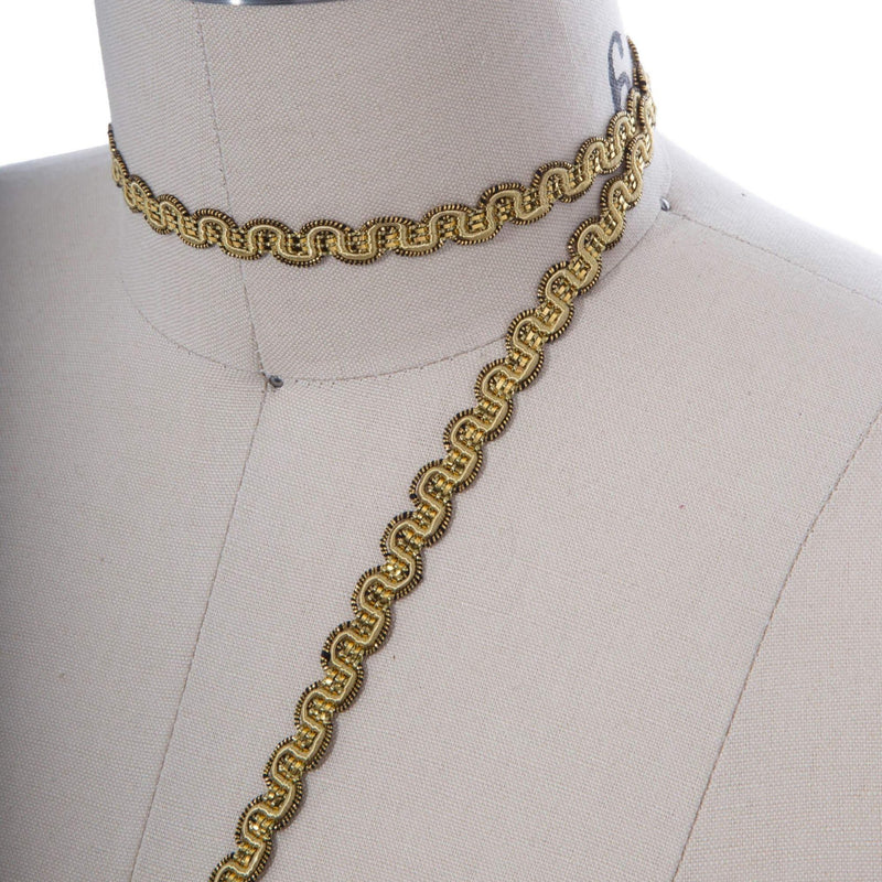 Gimp Trim Yellow Gold 3/8" Scrolled