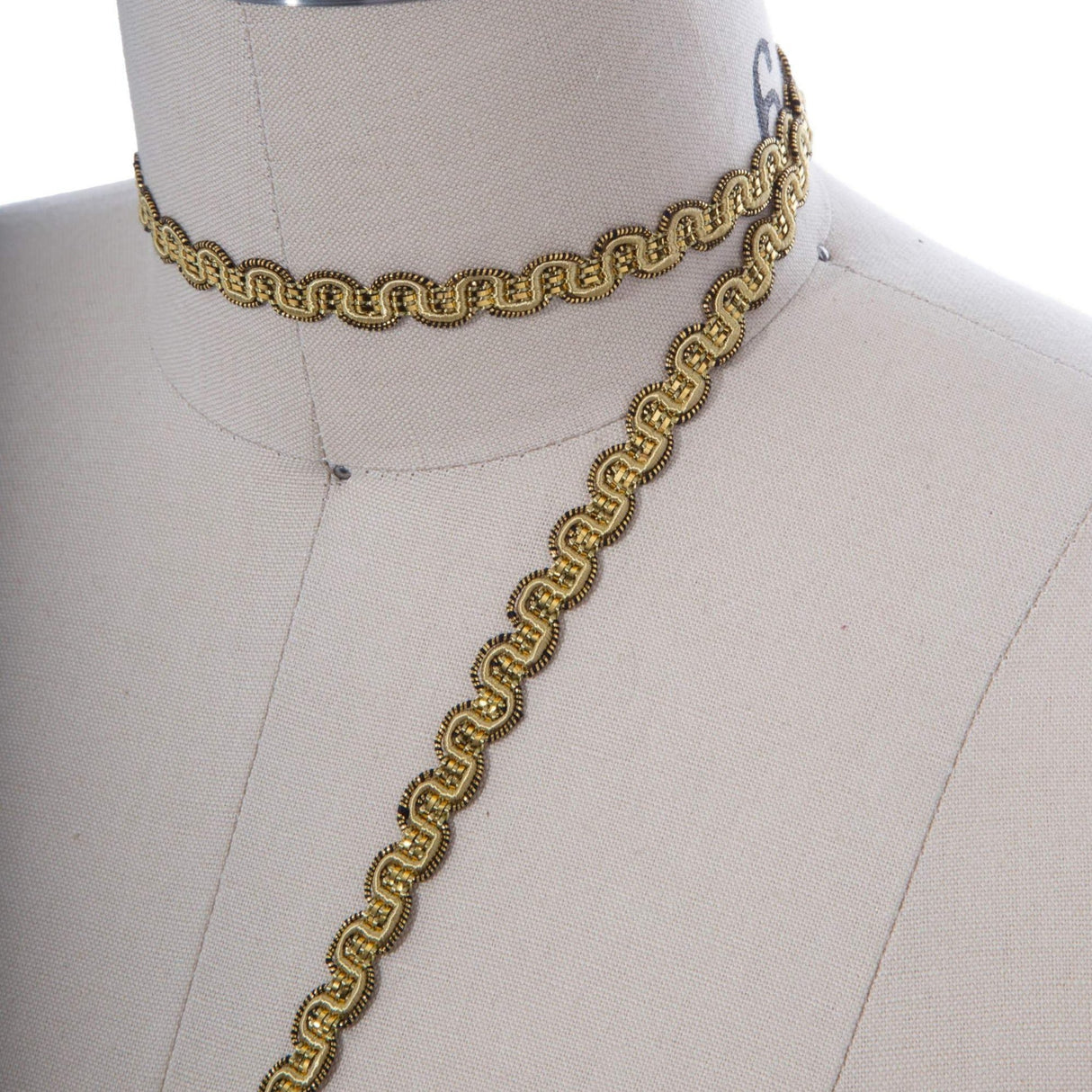 Gimp Trim Yellow Gold 3/8" Scrolled