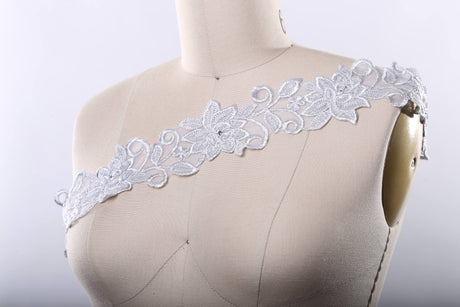 Beaded Floral Bridal Lace Trim