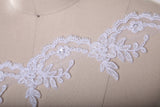 Beaded Bridal Lace Trim 2 Inch White Ivory