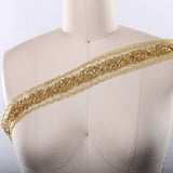 Gold Sequin Beaded Lace Trim