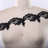 Beaded Lace Trim Black Scalloped Eyelash