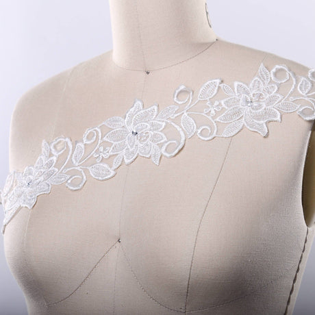 Beaded Floral Bridal Lace Trim
