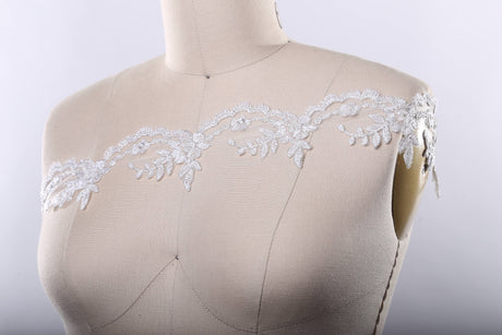 Beaded Lace Trim White Ivory 2 Inch