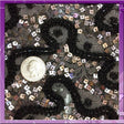 Beaded French Lace Fabric Silver Grey Black