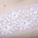 Bridal Lace Trim White Embroidery Flower Chiffon