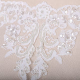 Beaded Lace Trim White Ivory 9 Inch