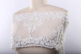 Beaded Lace Trim White Ivory 9 Inch