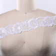 Beaded Bridal Lace Trim White Floral Chiffon