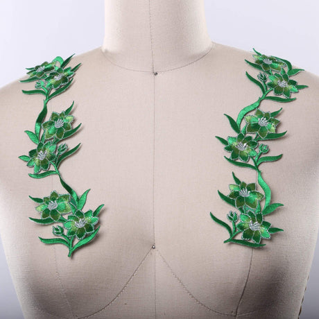 Flower Applique Iron-On Green