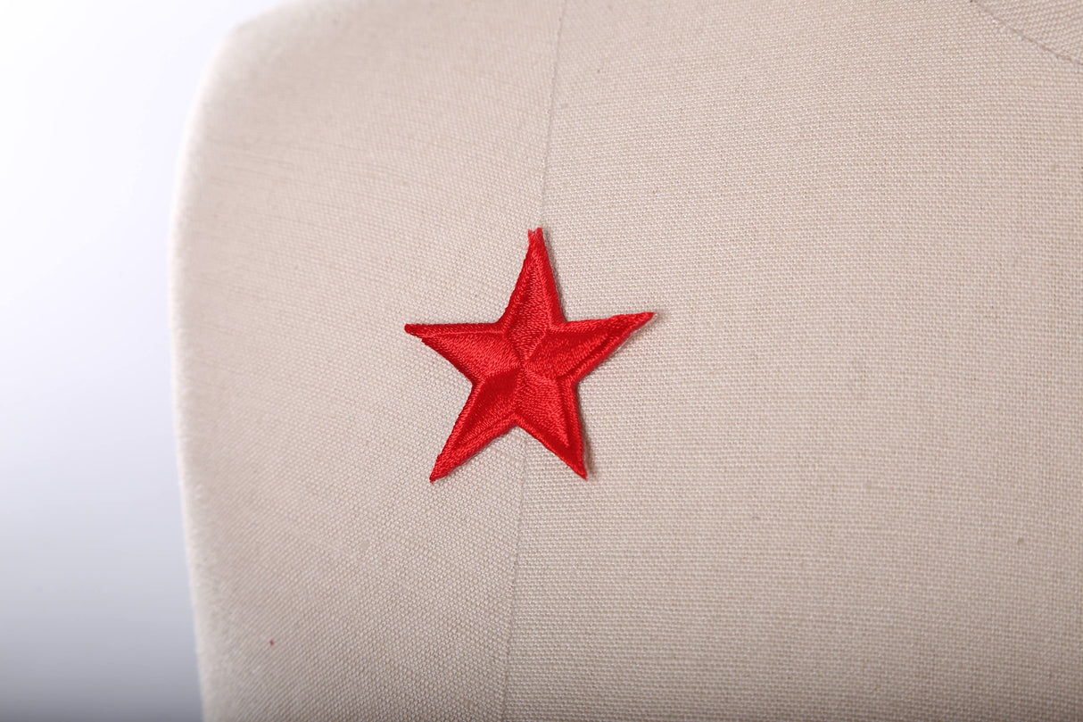 Embroidery Star Patch Red Gold