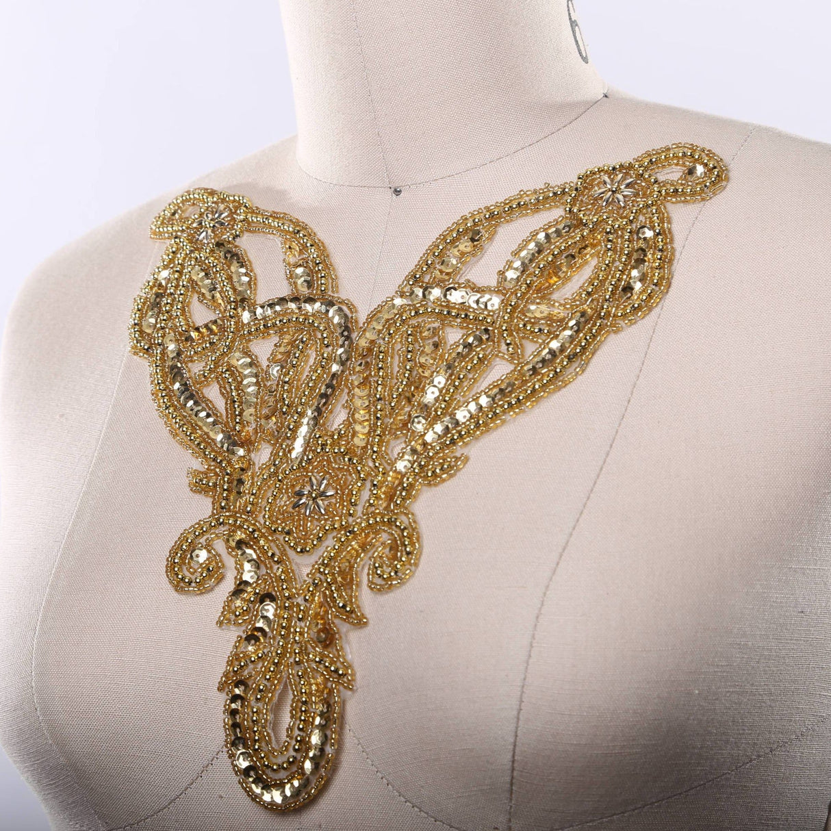 Sequined Beaded Neckline Applique