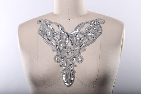 Sequined Beaded Neckline Applique