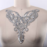 Beaded Collar Applique Gold Silver