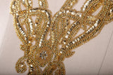 Beaded Collar Applique Gold Silver