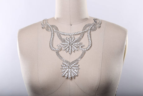 Rhinestone Iron-On Collar Applique