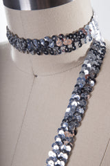 Stretch Sequin Trim Silver