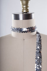 Stretch Sequin Trim Silver