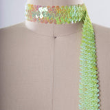 Stretch Sequin Trim Iridescent Lime Green 1.5in