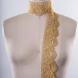 Venice Lace Trim Floral Roses 2.75" Gold Silver