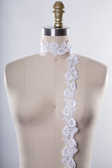 Venice Lace Trim White Ivory 2in Rose Collage
