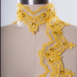 Beaded Lace Trim Yellow Sequins 2.5in