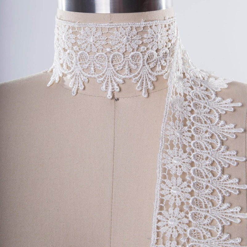 Venice Lace Trim 3 Inch White Ivory Black