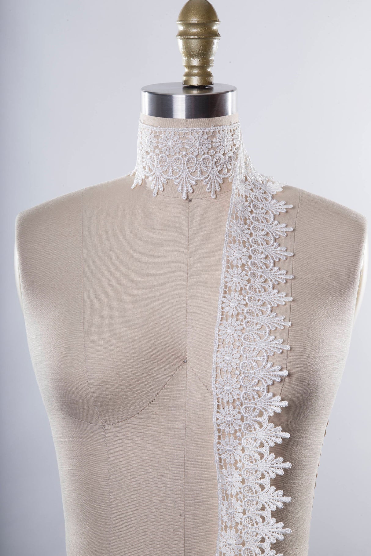 Venice Lace Trim 3 Inch White Ivory Black