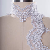 Bridal Lace Trim Silver Pearl Sequin
