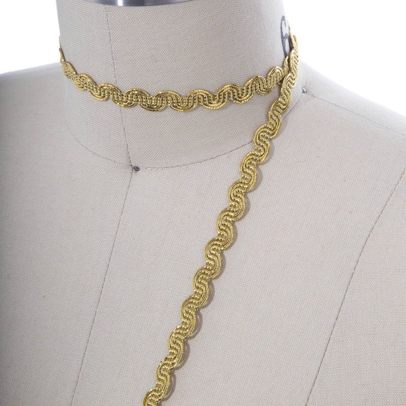 Gimp Trim Metallic Gold Black 3/8 Inch