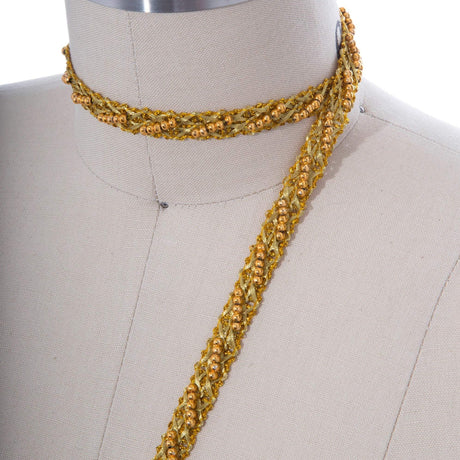 Beaded Gimp Trim Gold 5/8 Inch