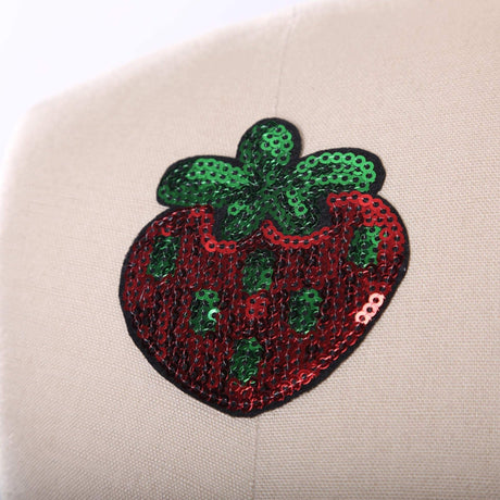 Strawberry Sequined Patch Red Green