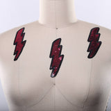Sequined Lightning Bolt Patch Magenta