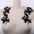 Black Embroidery Flower Patch