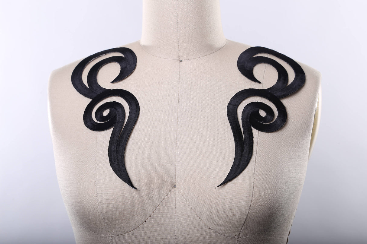 Iron-On Mirrored Swirl Applique Patch