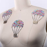 Sequin Hot Air Balloon Patch Antique Gold